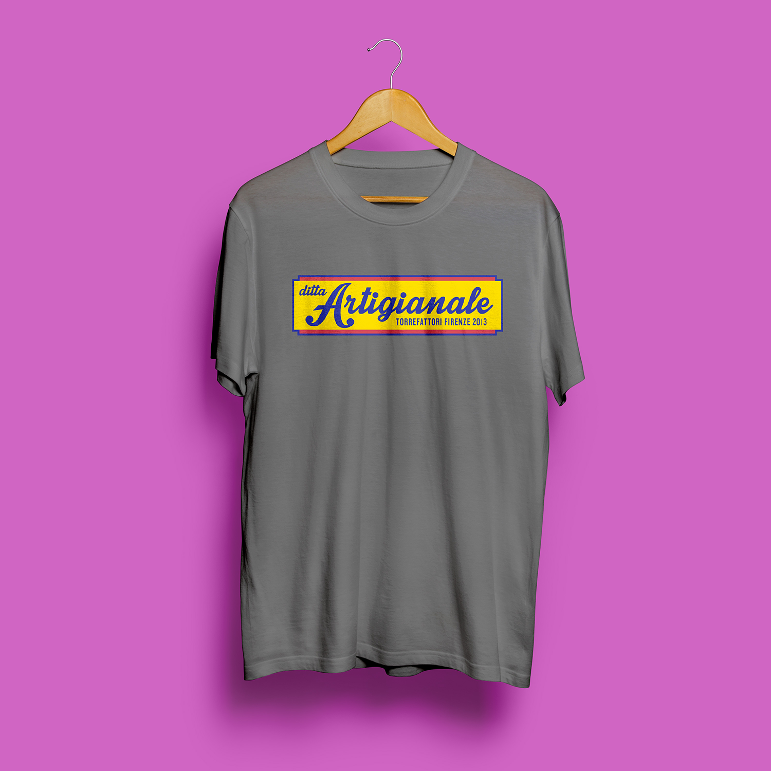 T-shirt Grigio con Logo Ditta