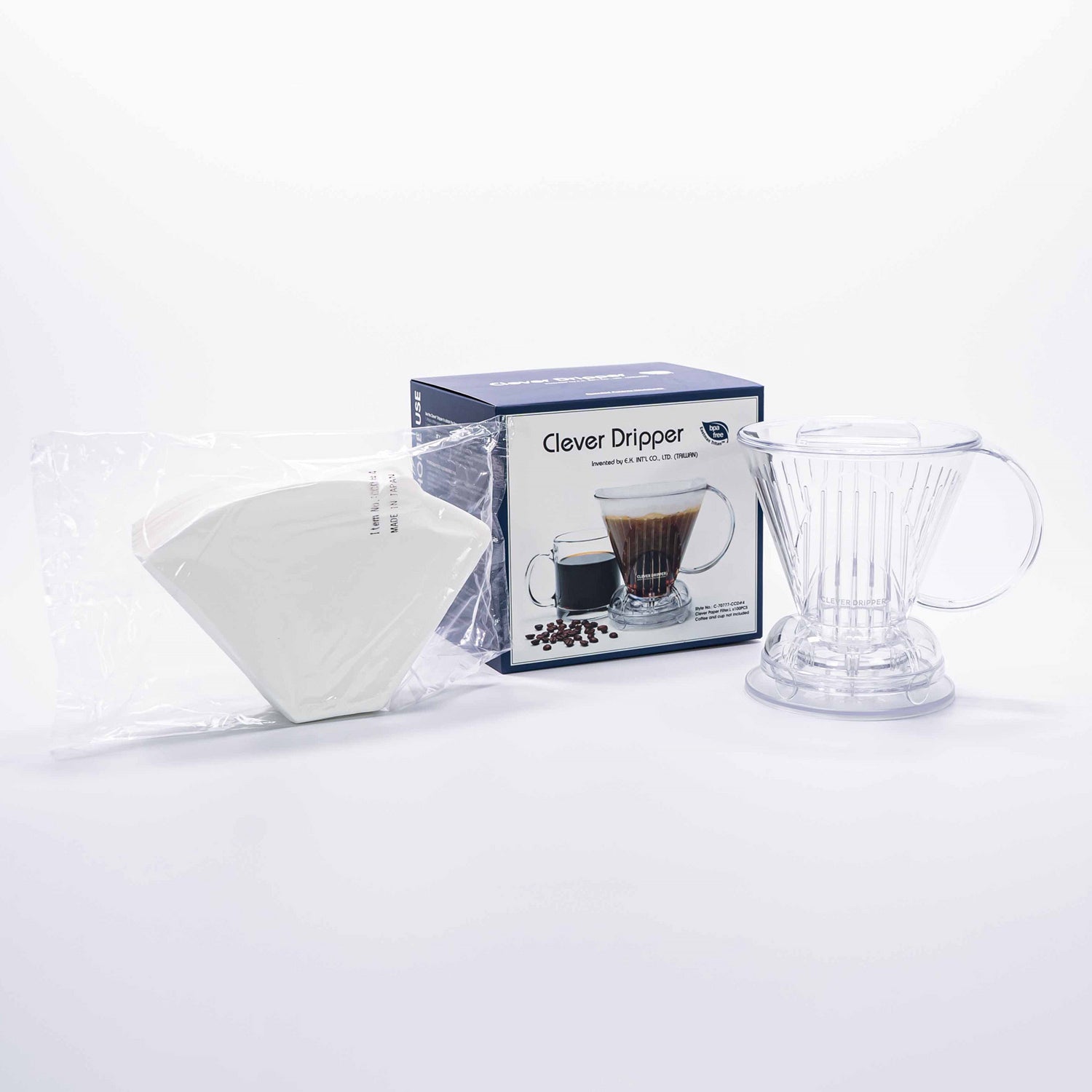 Clever Dripper - L 500ml Trasparente + 100 Filtri