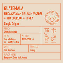 Carica l&#39;immagine nel visualizzatore di Gallery, GUATEMALA FINCA CATALAN DE LAS MERCEDES RED BOURBON HONEY
