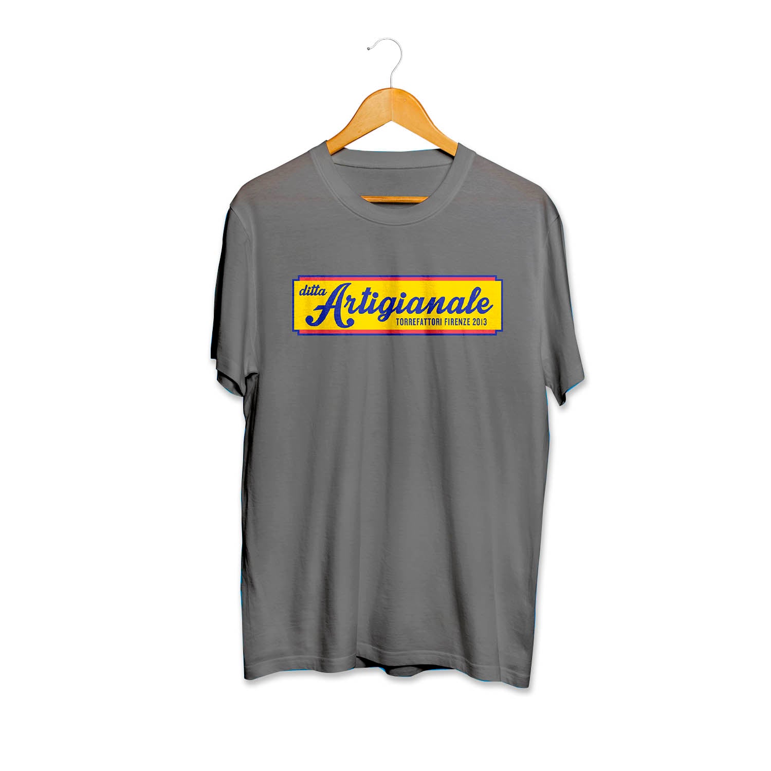 T-shirt Grigio con Logo Ditta - Unisex